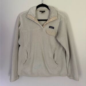 Patagonia Womens Cream Re-Tool Snap T Fleece Pullover Size Medium Sweater READ*